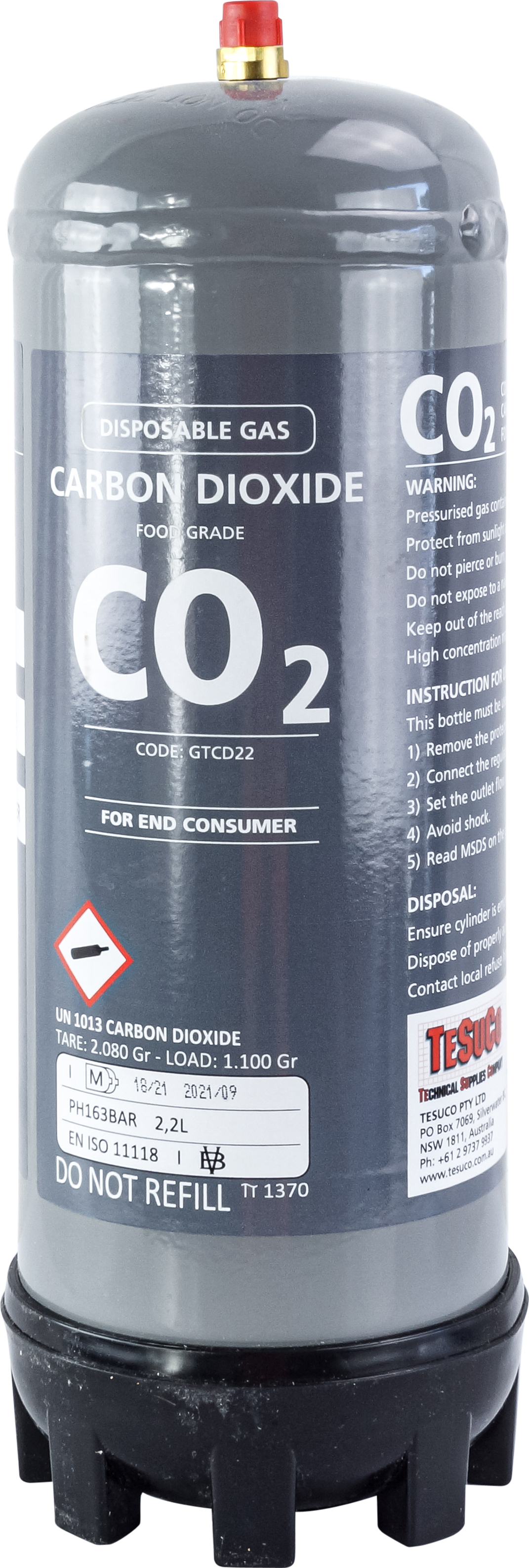 CO2, DISPOSABLE CYLINDER