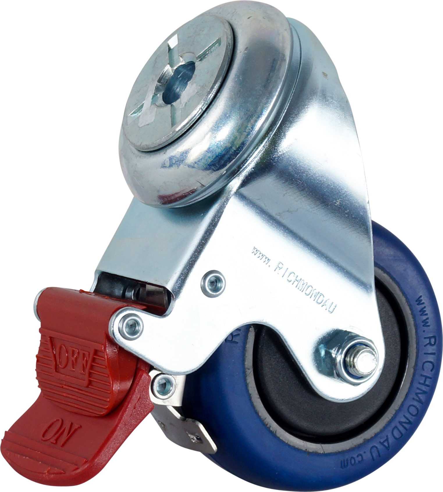CASTOR WHEEL, 75MM DIA, 45KG RATING PER CASTOR, SWIVEL WITH BRAKE