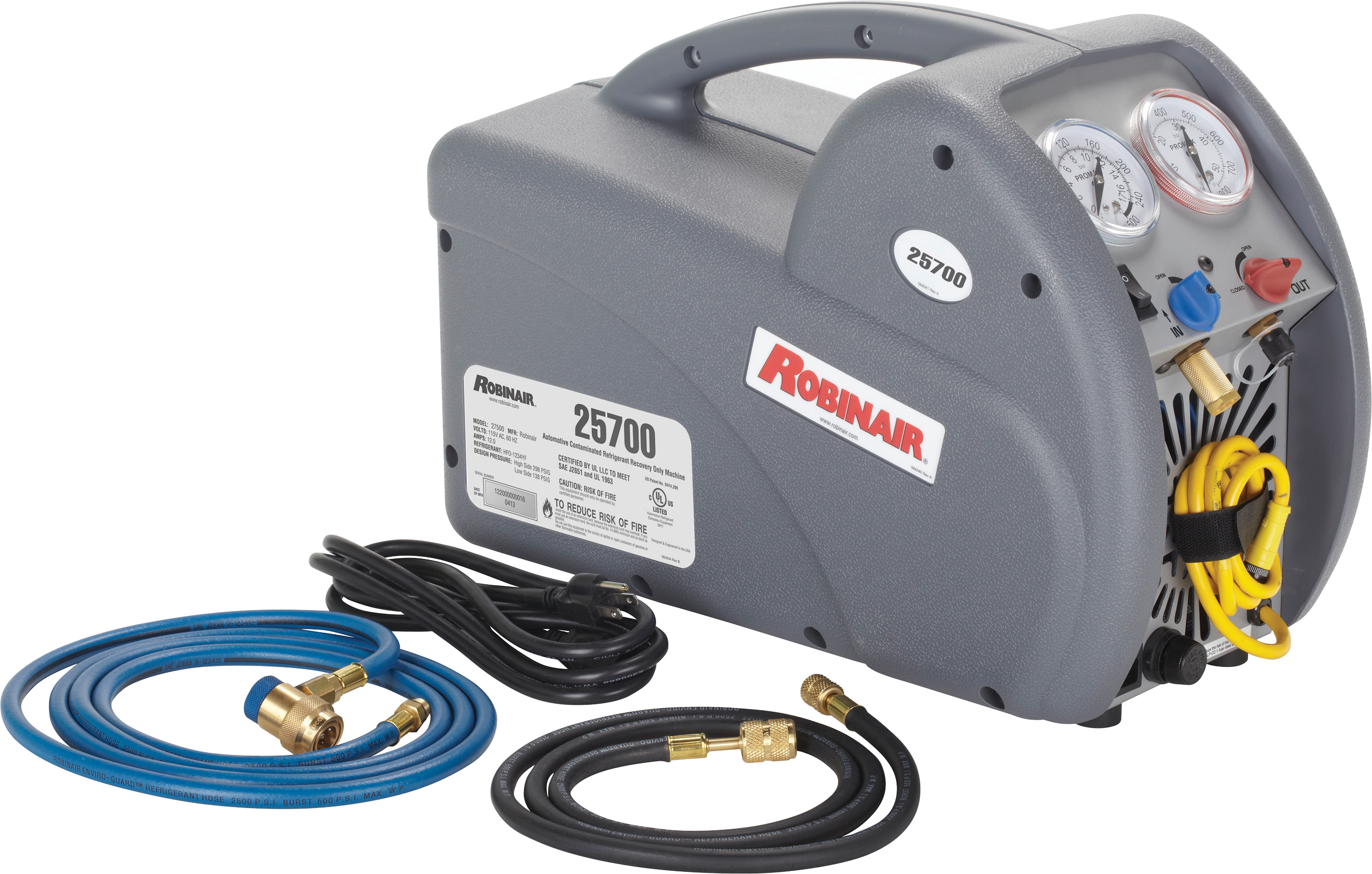 RECOVERY UNIT, ROBINAIR, R1234YF, R32, HAND CARRY, OIL-LESS
