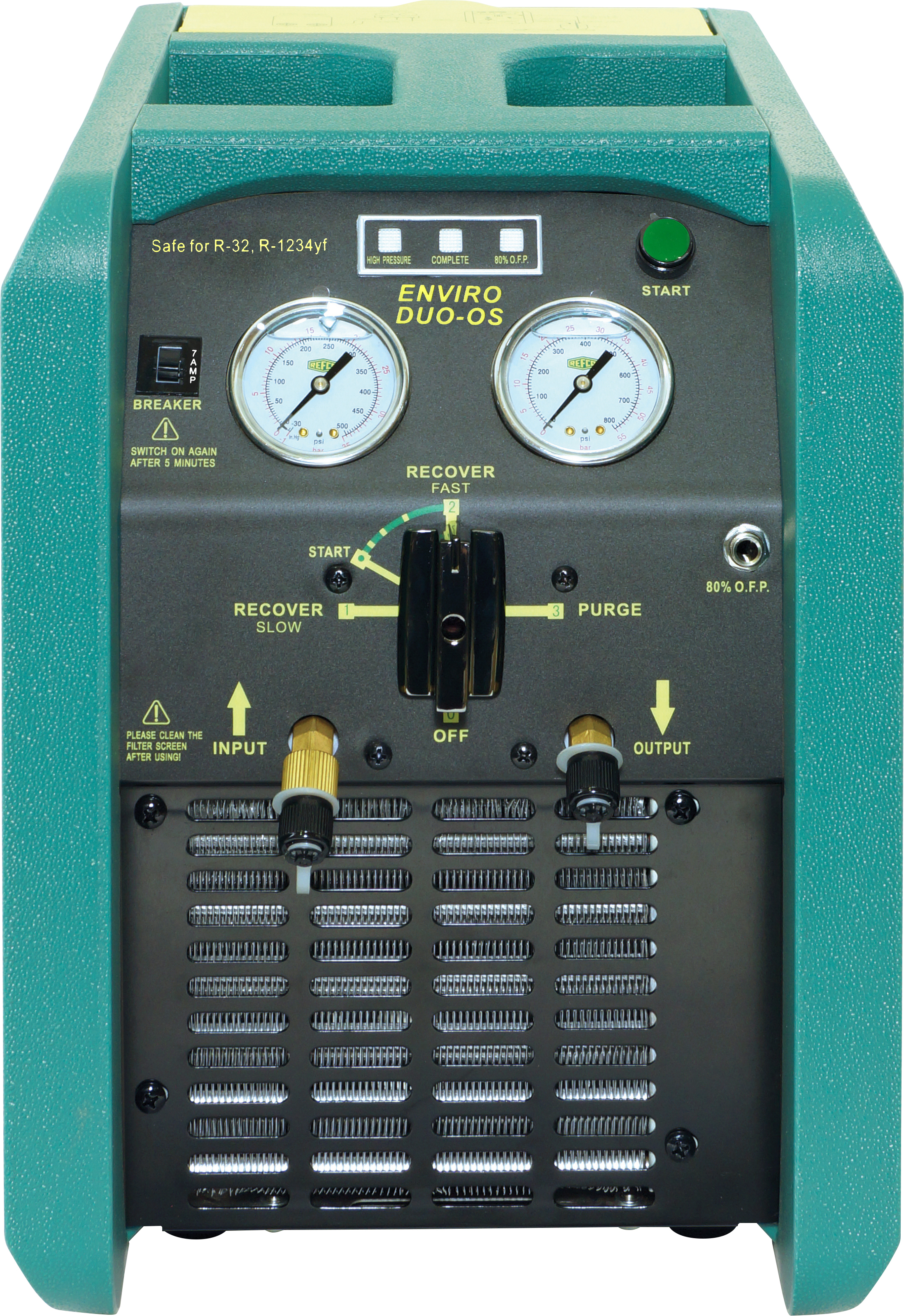 RECOVERY UNIT, REFCO, R1234YF, 1HP, HAND CARRY, OIL-LESS, TWIN CYLINDER COMPRESSOR, WITH OIL SEPERAT