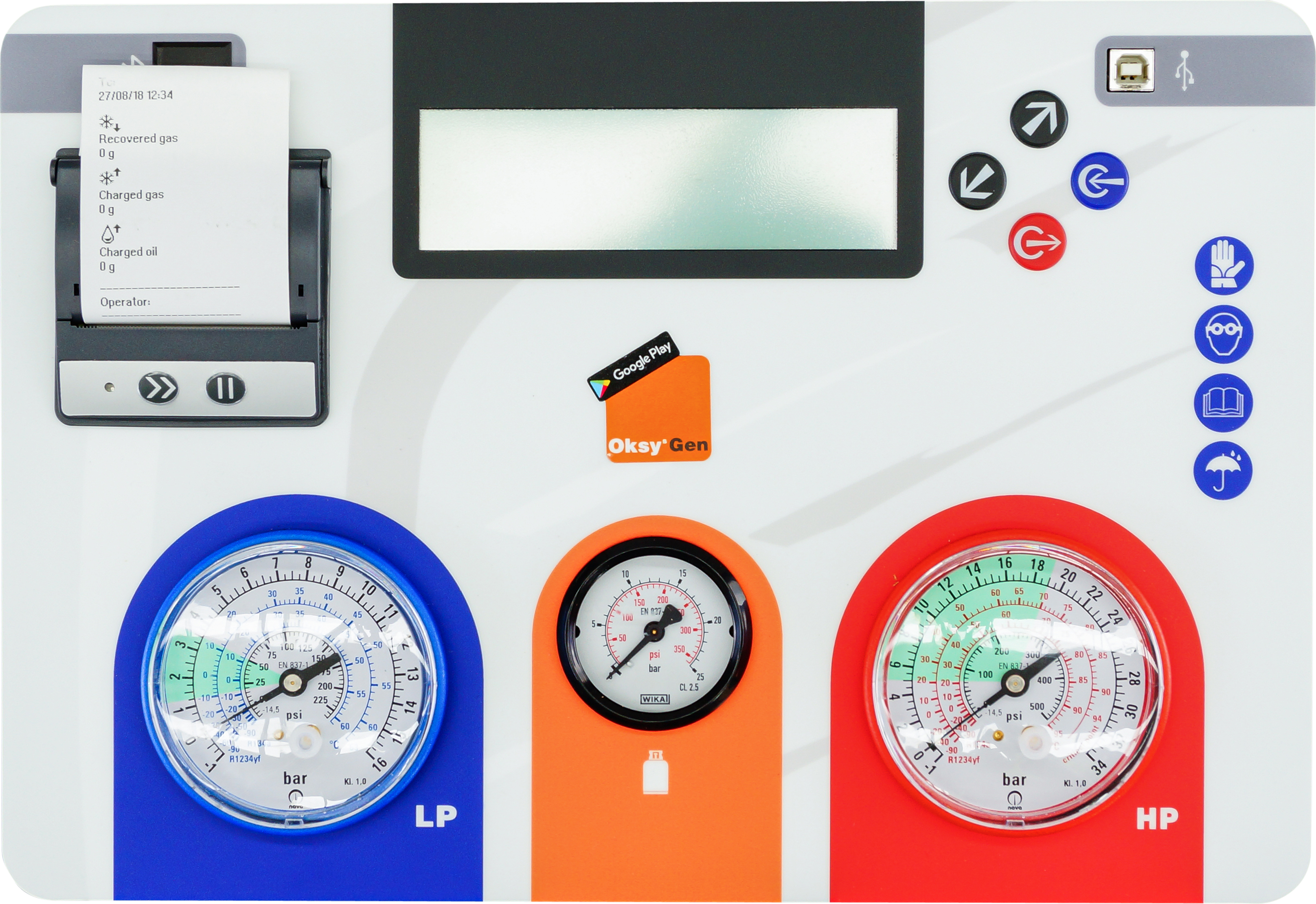 4-IN-1 STATION, AGRICOLD, R134A, VACUUM-CHARGE-RECOVER-RECYCLE, HEAVY DUTY WITH PRINTER & DYE INJECT
