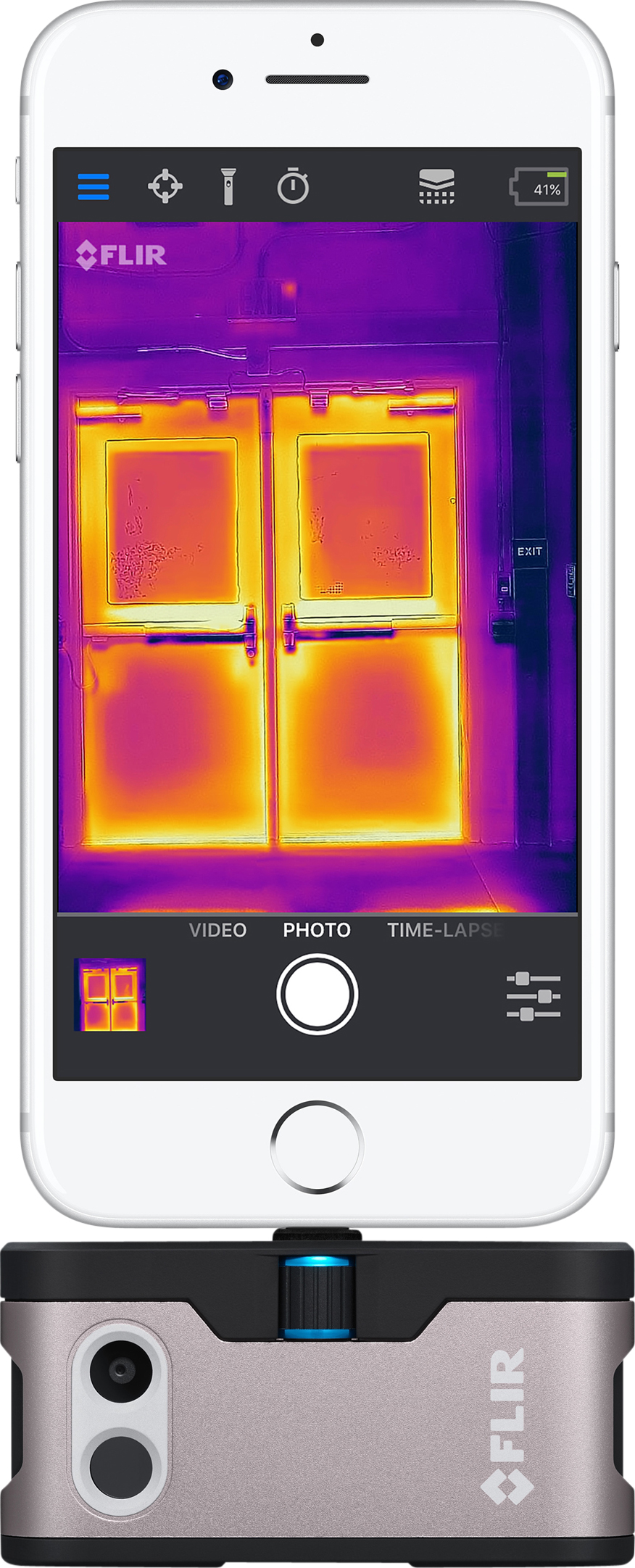 THERMAL IMAGING CAMERA, FLIR, ONE GEN3, TEMP RANGE -20 TO +120 C, 80X60 PIXEL, 1440x1080, IOS