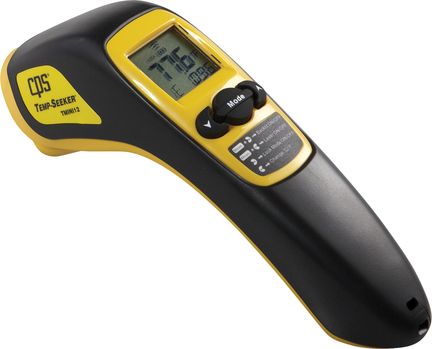 DIGITAL THERMOMETER, CPS, INFRA-RED, K-TYPE PLUG, -60C TO +500C, VIEW FIELD 12 TO 1