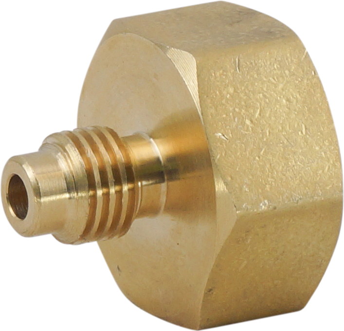 UNION, R1234YF, CYLINDER, FEM REVERSE GAS THREAD TO 1/2 INCH ACME